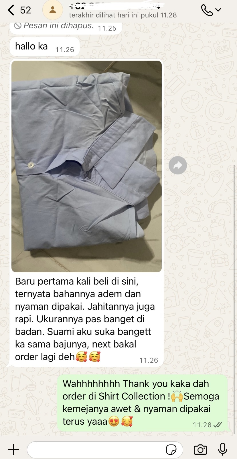Testimoni Pelanggan Shirt Collection